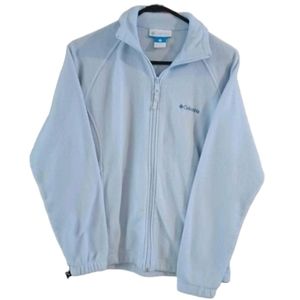 Columbia Small Womens Light Baby Blue Fleece Zip-up Jacket